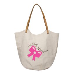 tree line cotton tote with vinyl handles